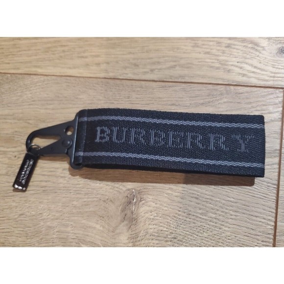 Burberry Accessories - Burberry Keychain Black Gray Clip Wristband Designer